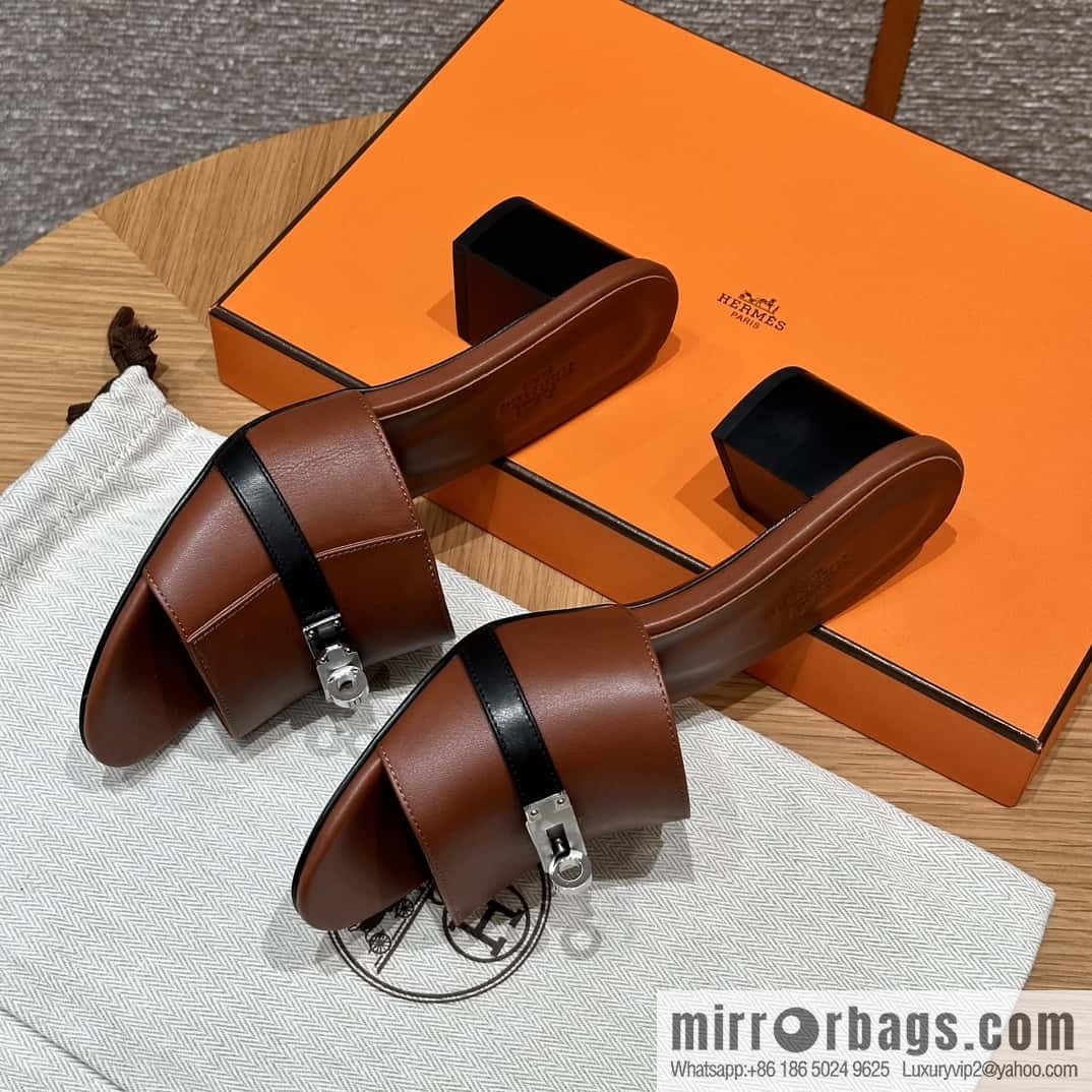 Hermès 187 Gigi Kelly High Heels, Flat Weave/Swift Saddle Red/OG/Rouge Sellier/Black/89/Black