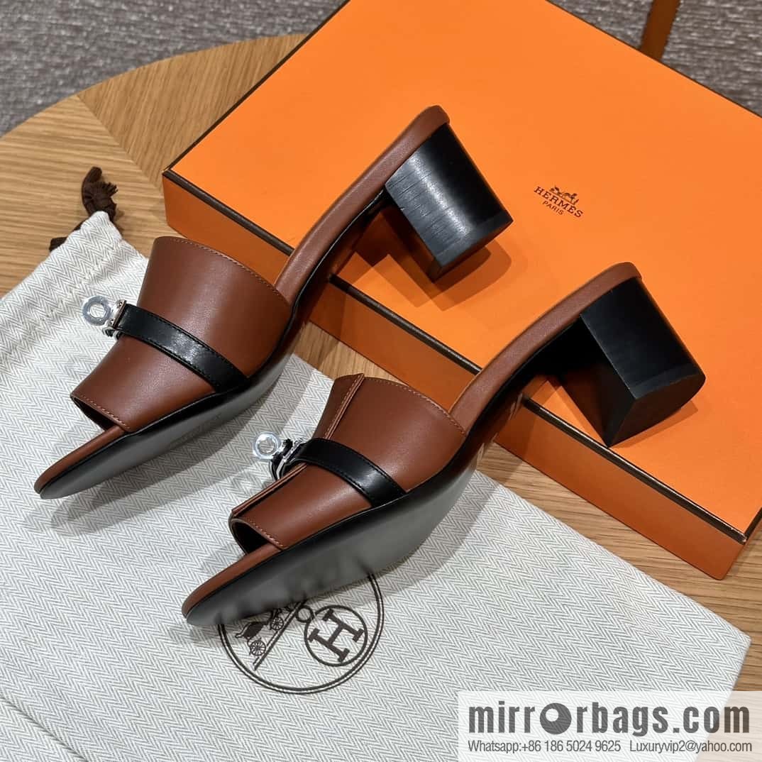 Hermès 187 Gigi Kelly High Heels, Flat Weave/Swift Saddle Red/OG/Rouge Sellier/Black/89/Black