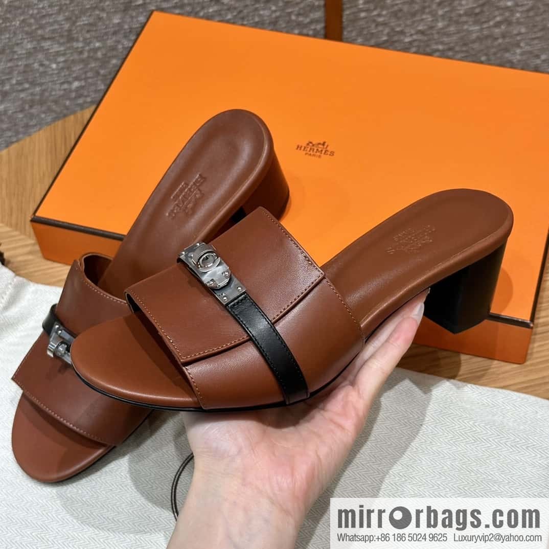 Hermès 187 Gigi Kelly High Heels, Flat Weave/Swift Saddle Red/OG/Rouge Sellier/Black/89/Black