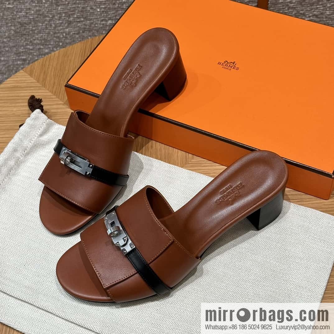 Hermès 187 Gigi Kelly High Heels, Flat Weave/Swift Saddle Red/OG/Rouge Sellier/Black/89/Black