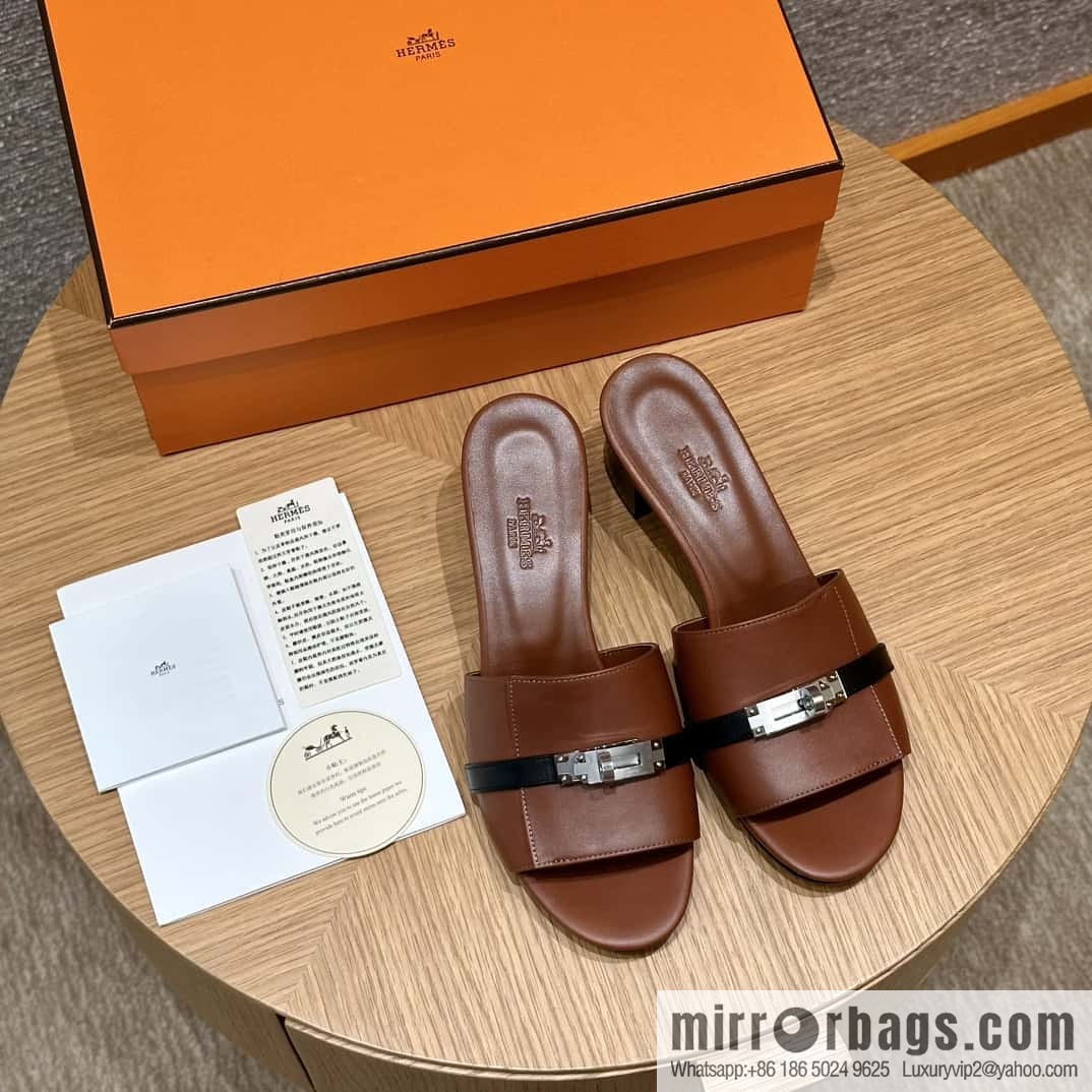 Hermès 187 Gigi Kelly High Heels, Flat Weave/Swift Saddle Red/OG/Rouge Sellier/Black/89/Black
