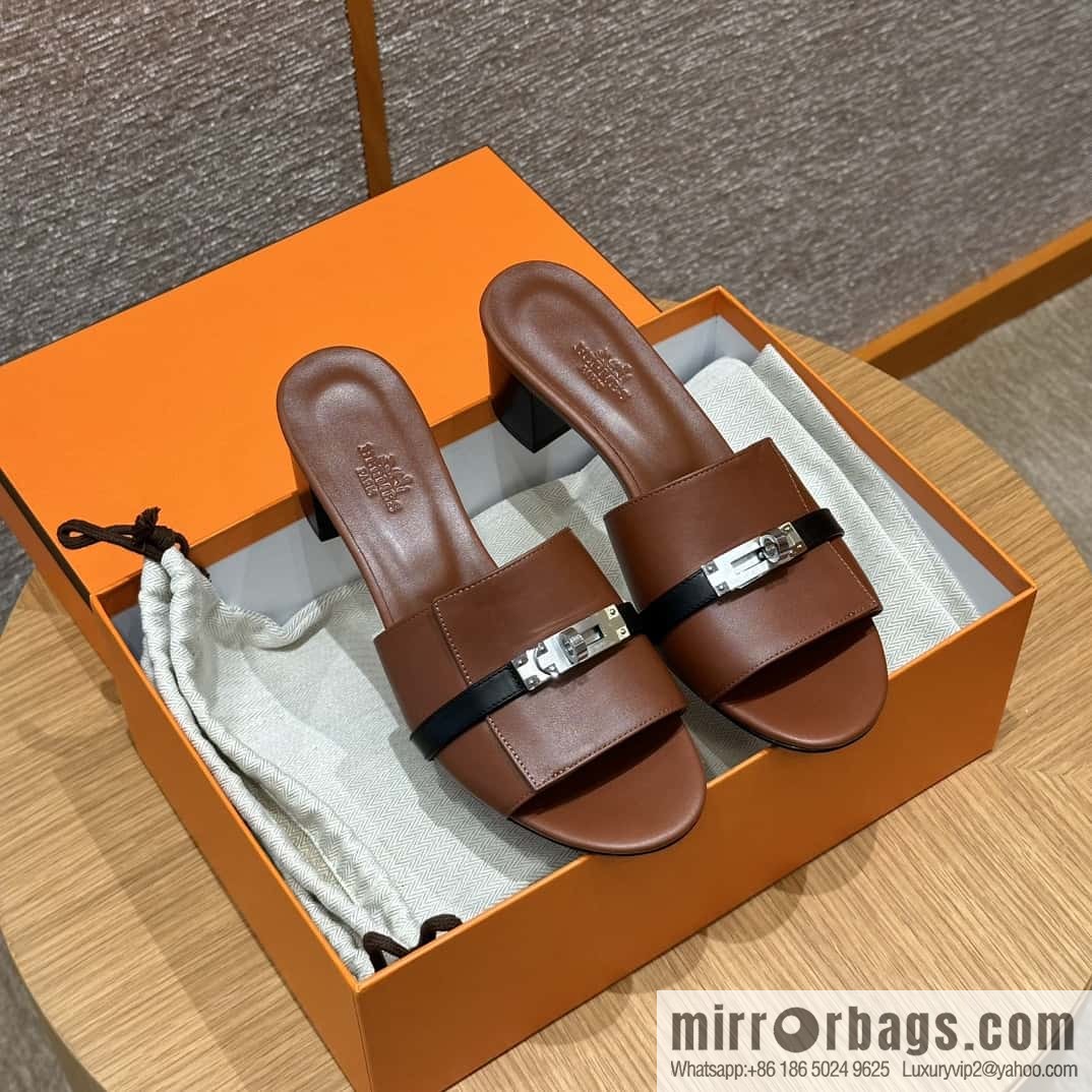 Hermès 187 Gigi Kelly High Heels, Flat Weave/Swift Saddle Red/OG/Rouge Sellier/Black/89/Black