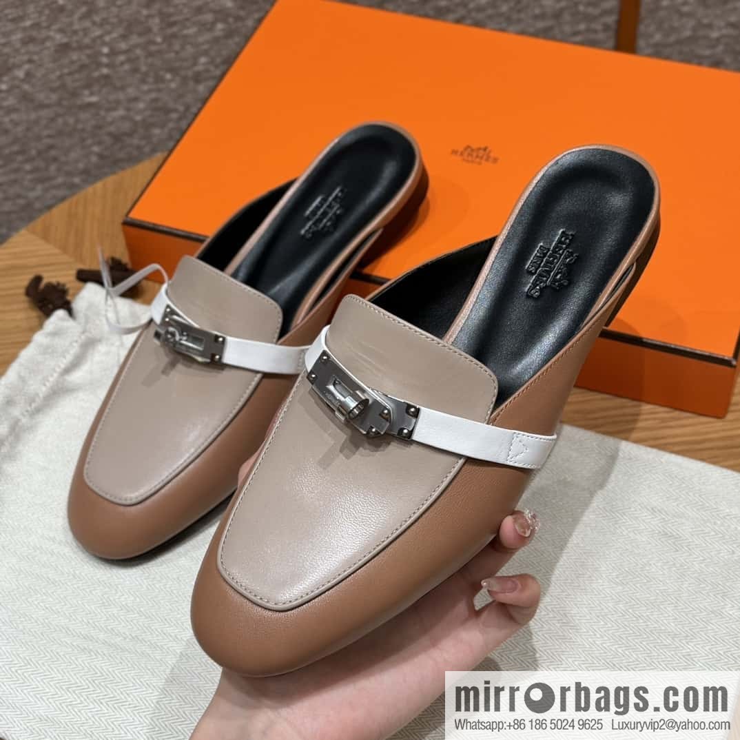 Hermès 181 Oran Sandals, Palm Print/Epsom Pearl Rose/Pearl rose