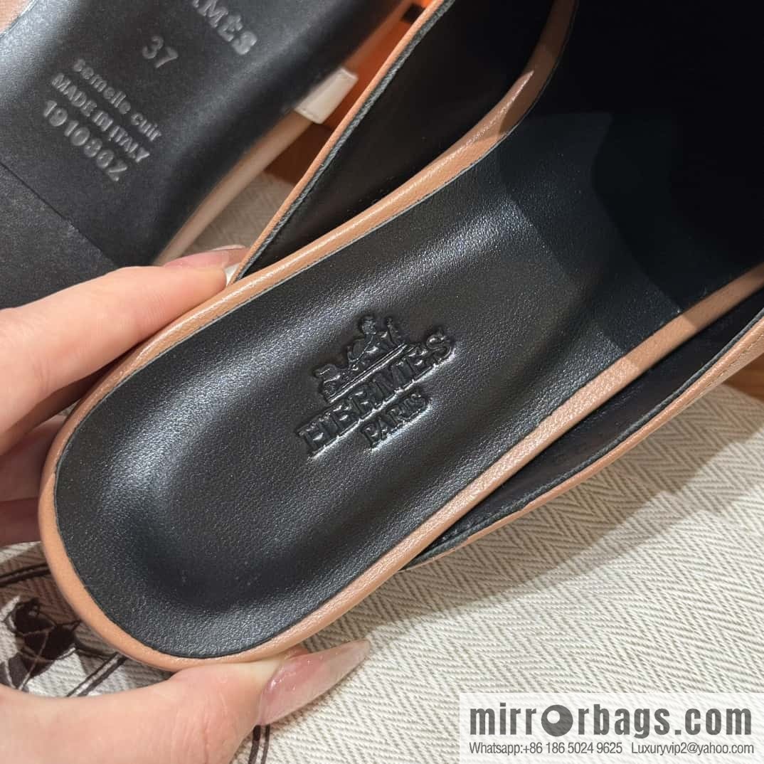 Hermès 181 Oran Sandals, Palm Print/Epsom Pearl Rose/Pearl rose