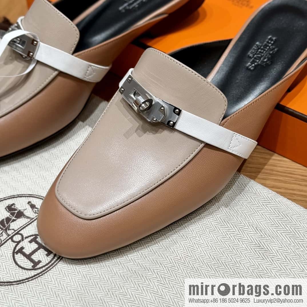 Hermès 181 Oran Sandals, Palm Print/Epsom Pearl Rose/Pearl rose