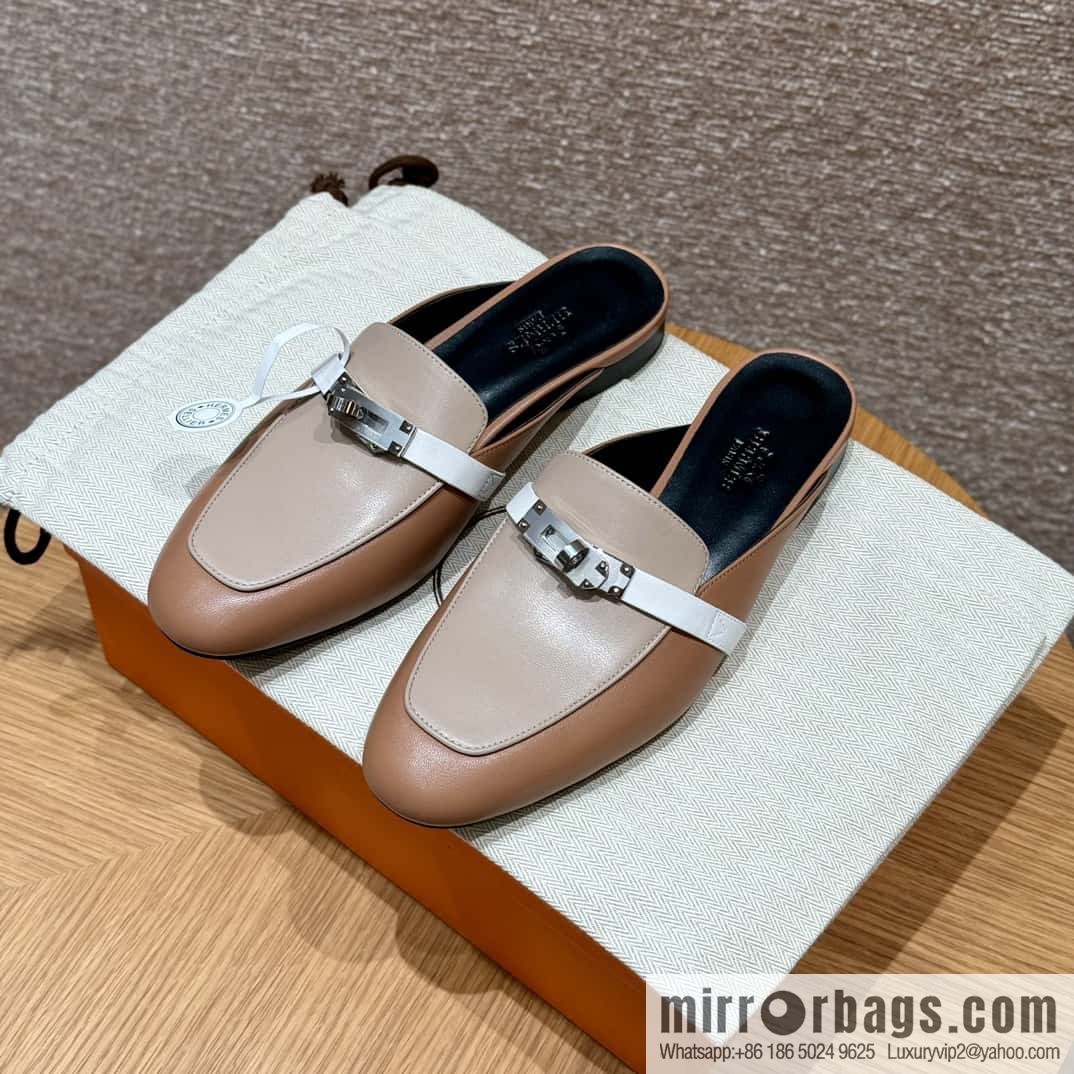 Hermès 181 Oran Sandals, Palm Print/Epsom Pearl Rose/Pearl rose