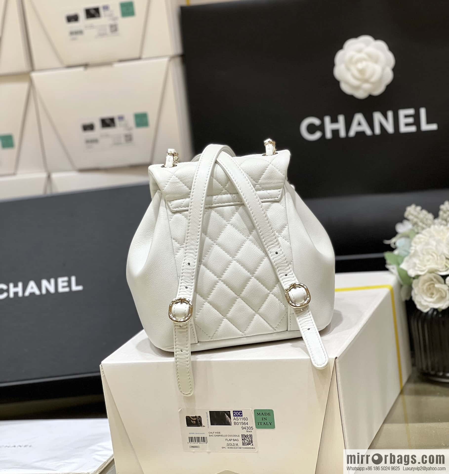CHANEL classic ten thousand years duma small backpack AS2908 white