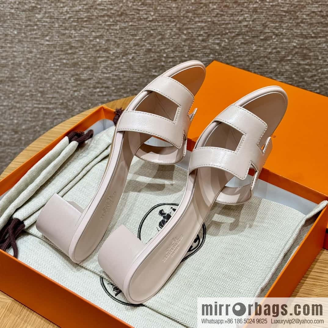 Hermès 185 Oasis high-heeled sandals, plain /Swift petal powder/Petal powder