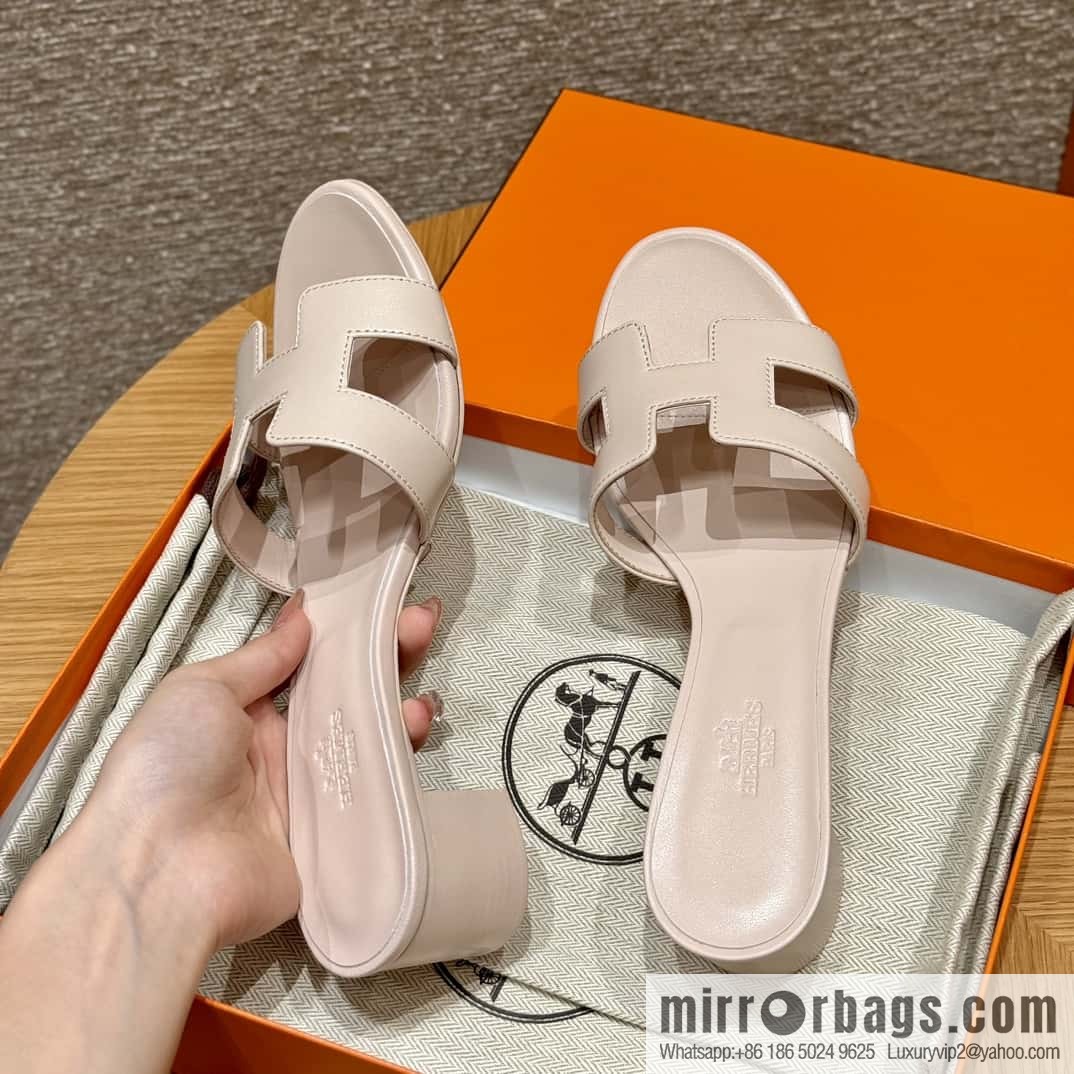 Hermès 185 Oasis high-heeled sandals, plain /Swift petal powder/Petal powder