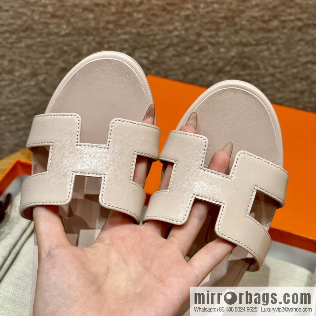 Hermès 185 Oasis high-heeled sandals, plain /Swift petal powder/Petal powder