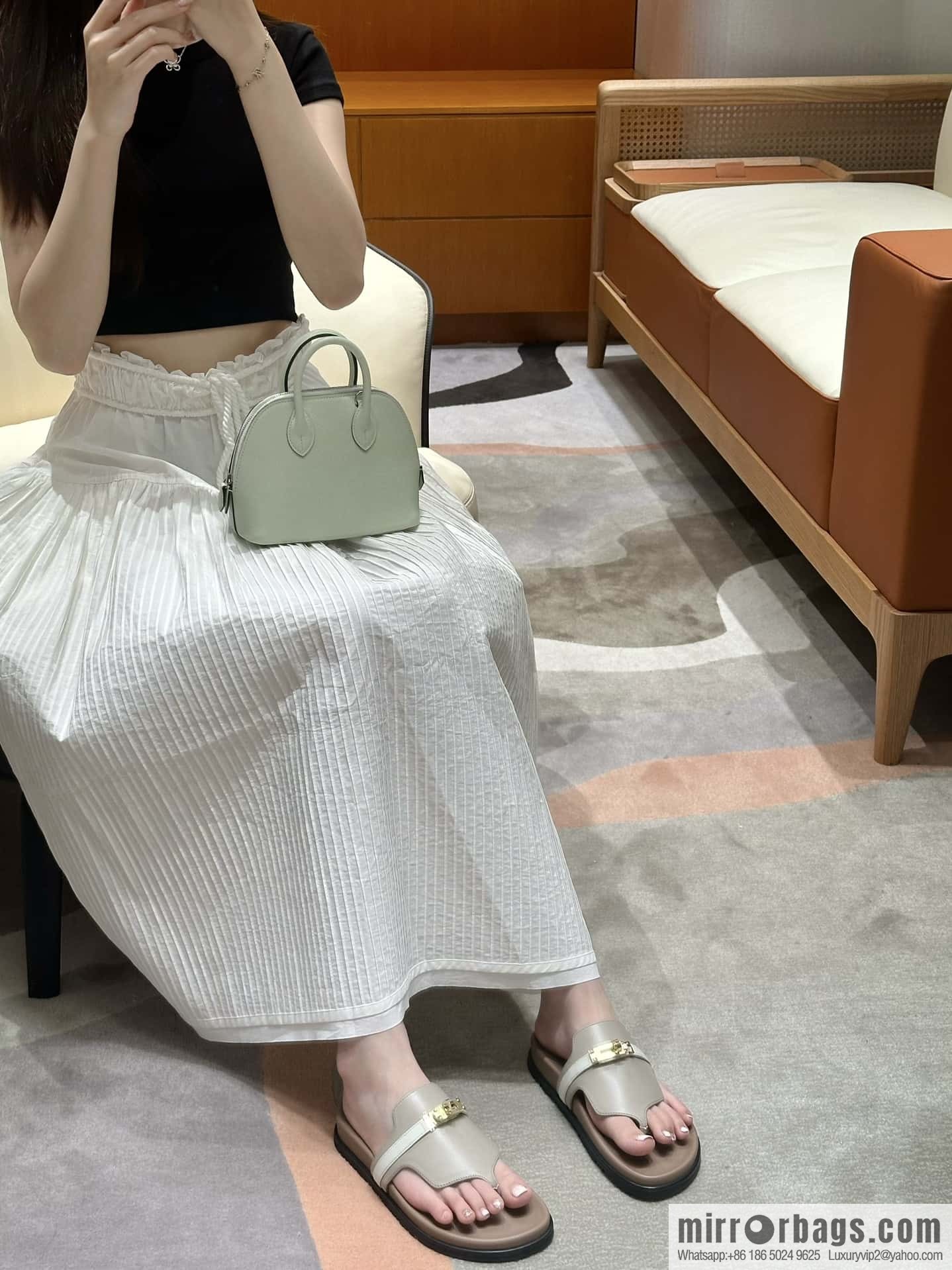 Hermès 258 Empire, plain weave/swift gray-yellow beige/Grayish-yellow beige
