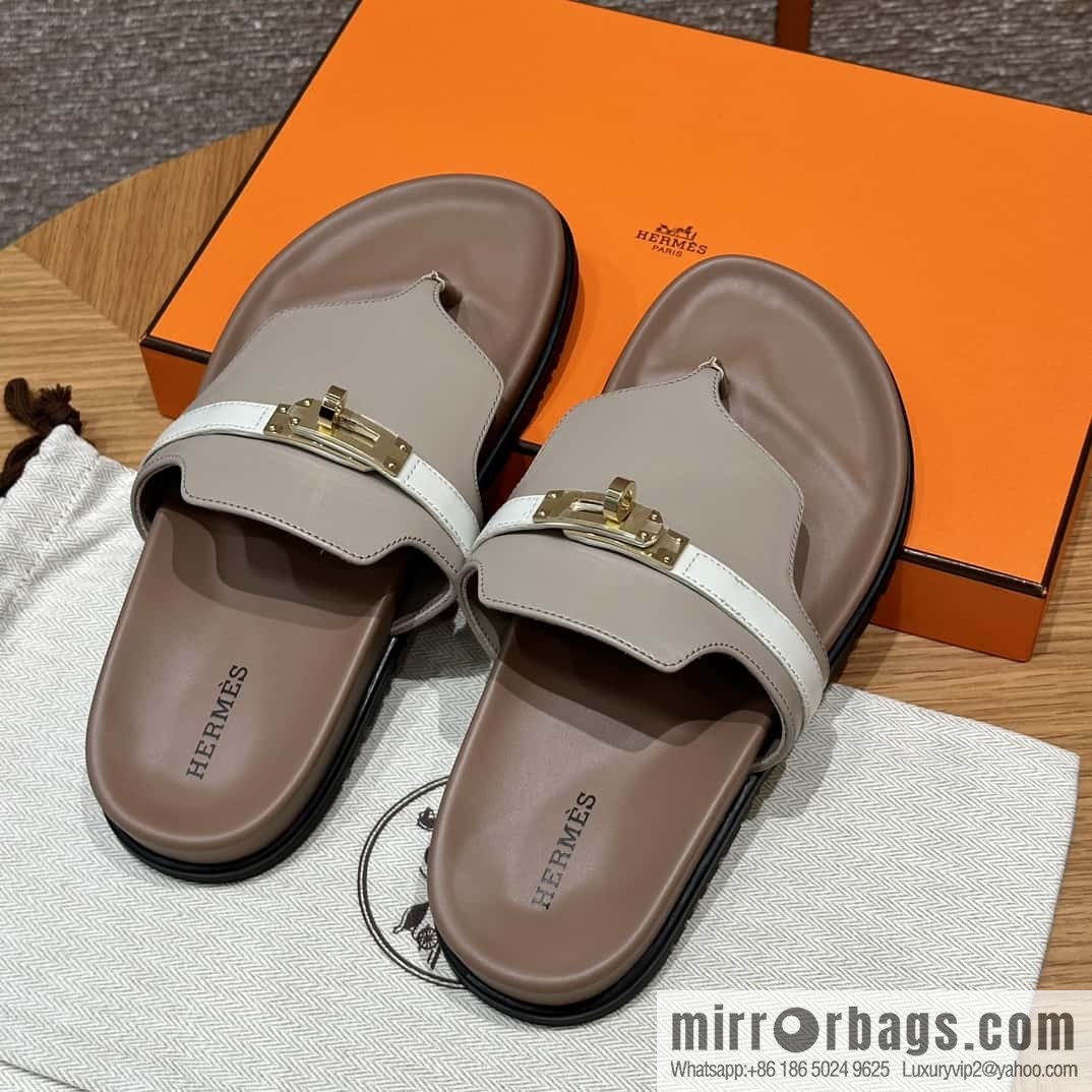 Hermès 258 Empire, plain weave/swift gray-yellow beige/Grayish-yellow beige