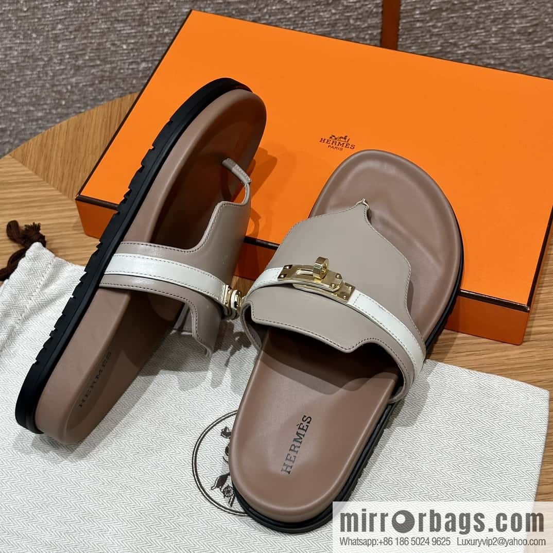 Hermès 258 Empire, plain weave/swift gray-yellow beige/Grayish-yellow beige