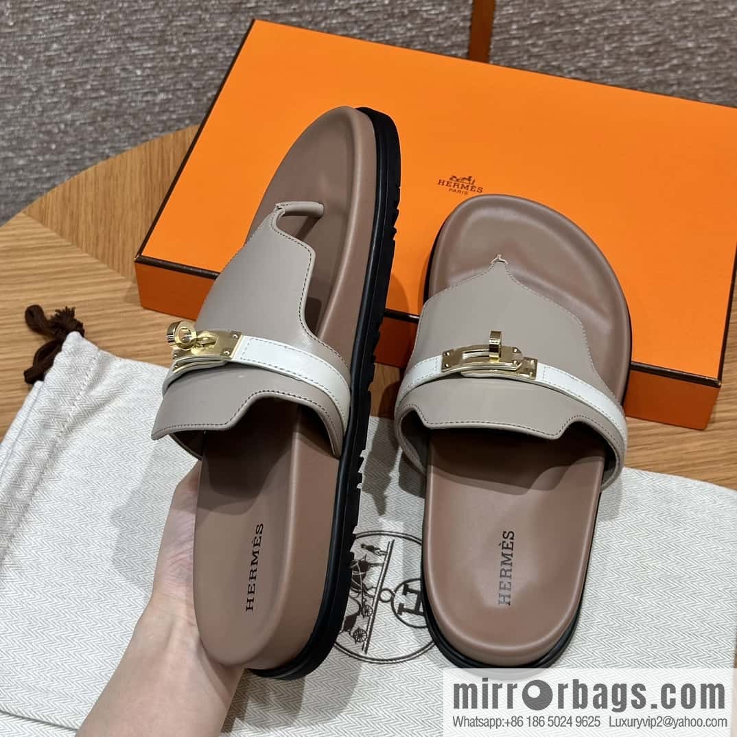 Hermès 258 Empire, plain weave/swift gray-yellow beige/Grayish-yellow beige