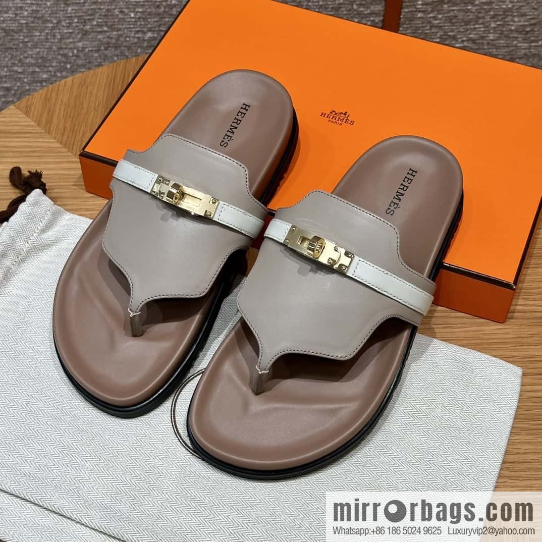 Hermès 258 Empire, plain weave/swift gray-yellow beige/Grayish-yellow beige