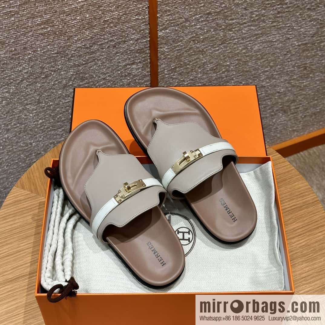Hermès 258 Empire, plain weave/swift gray-yellow beige/Grayish-yellow beige