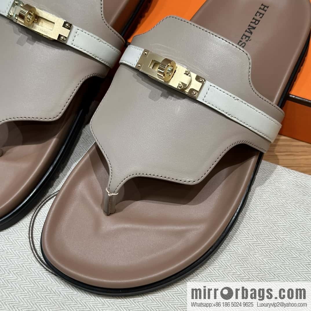 Hermès 258 Empire, plain weave/swift gray-yellow beige/Grayish-yellow beige