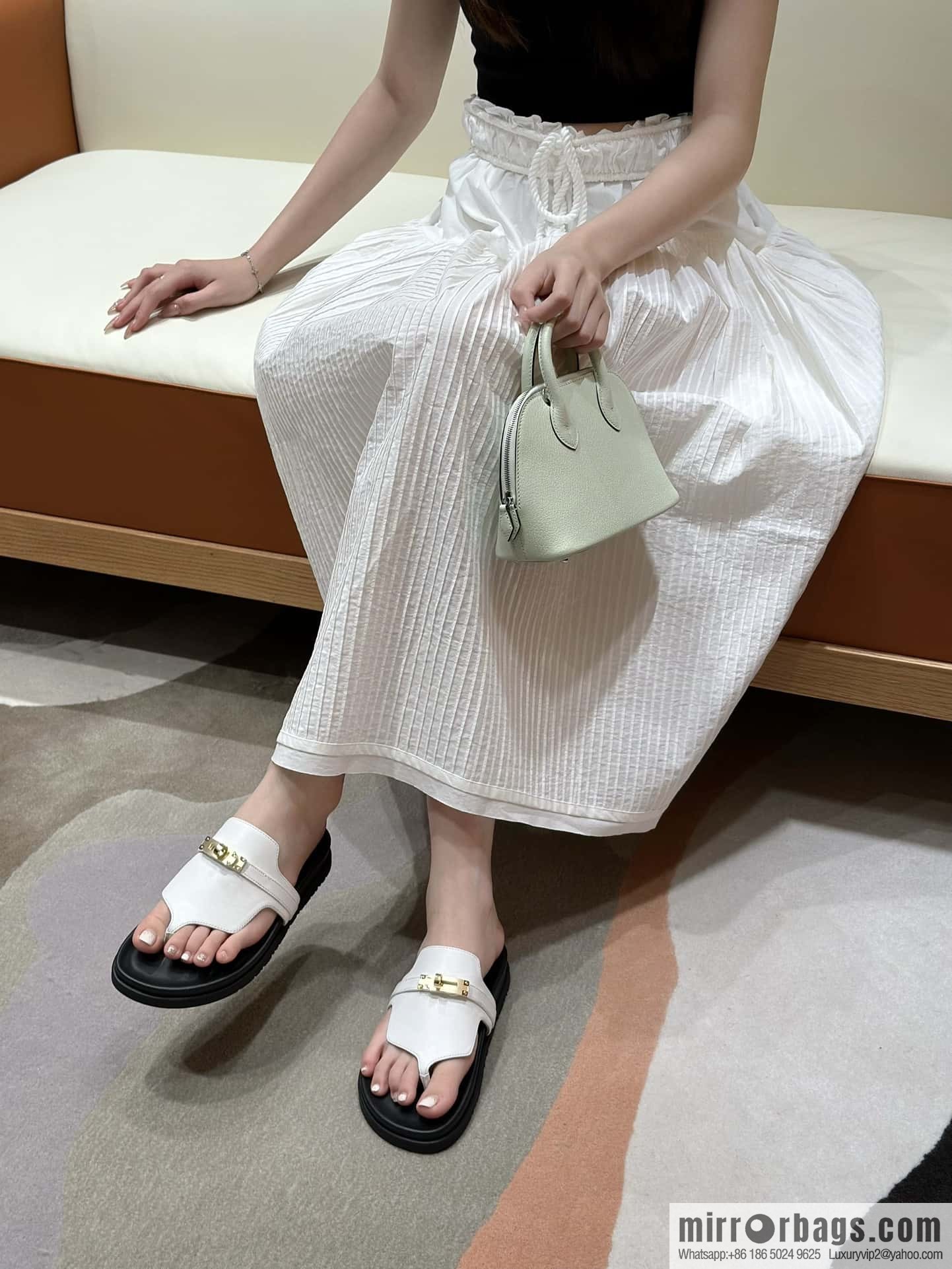 Hermès 258 Empire, plain weave/swift pure white/01/Blanc