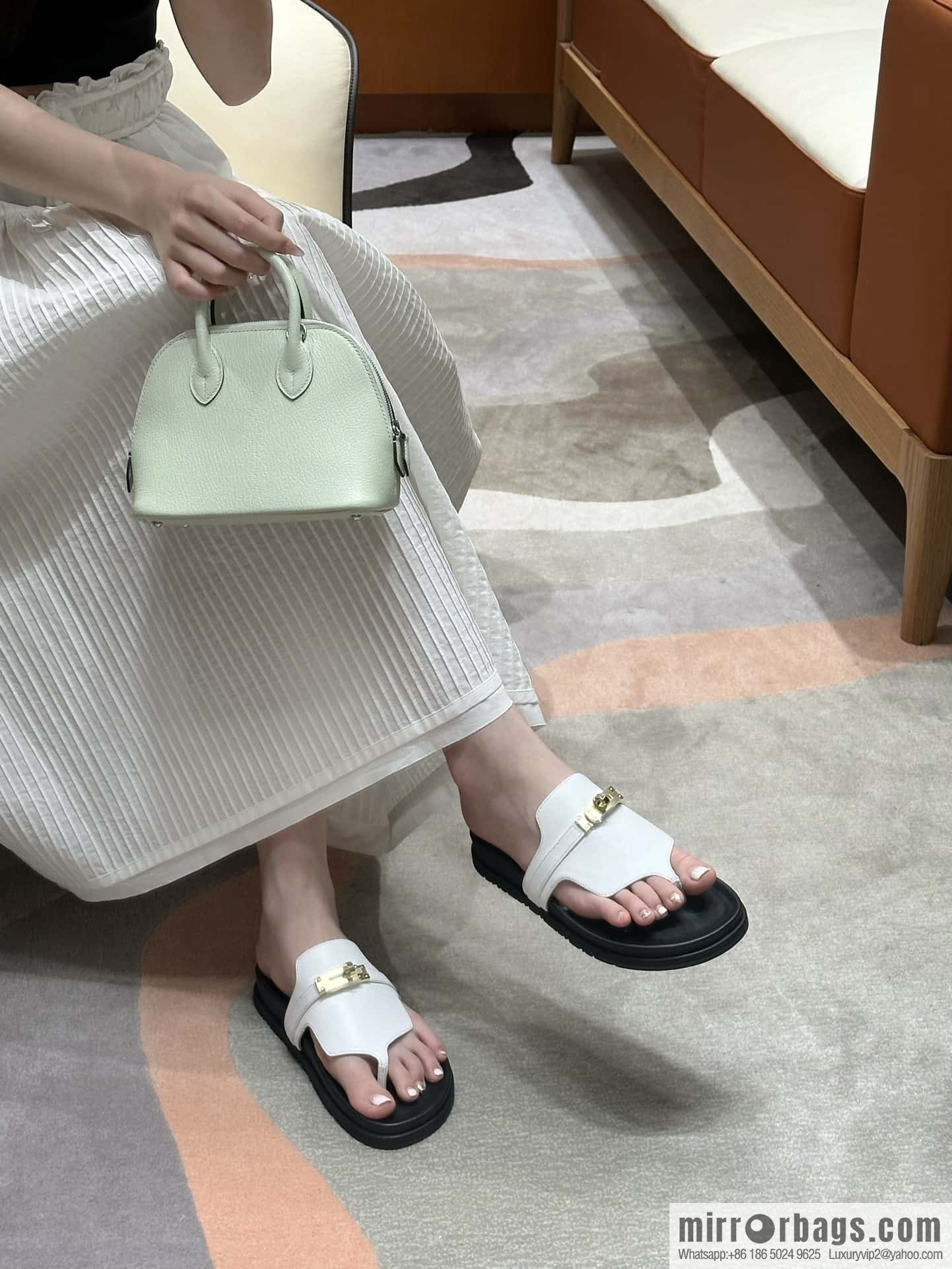 Hermès 258 Empire, plain weave/swift pure white/01/Blanc
