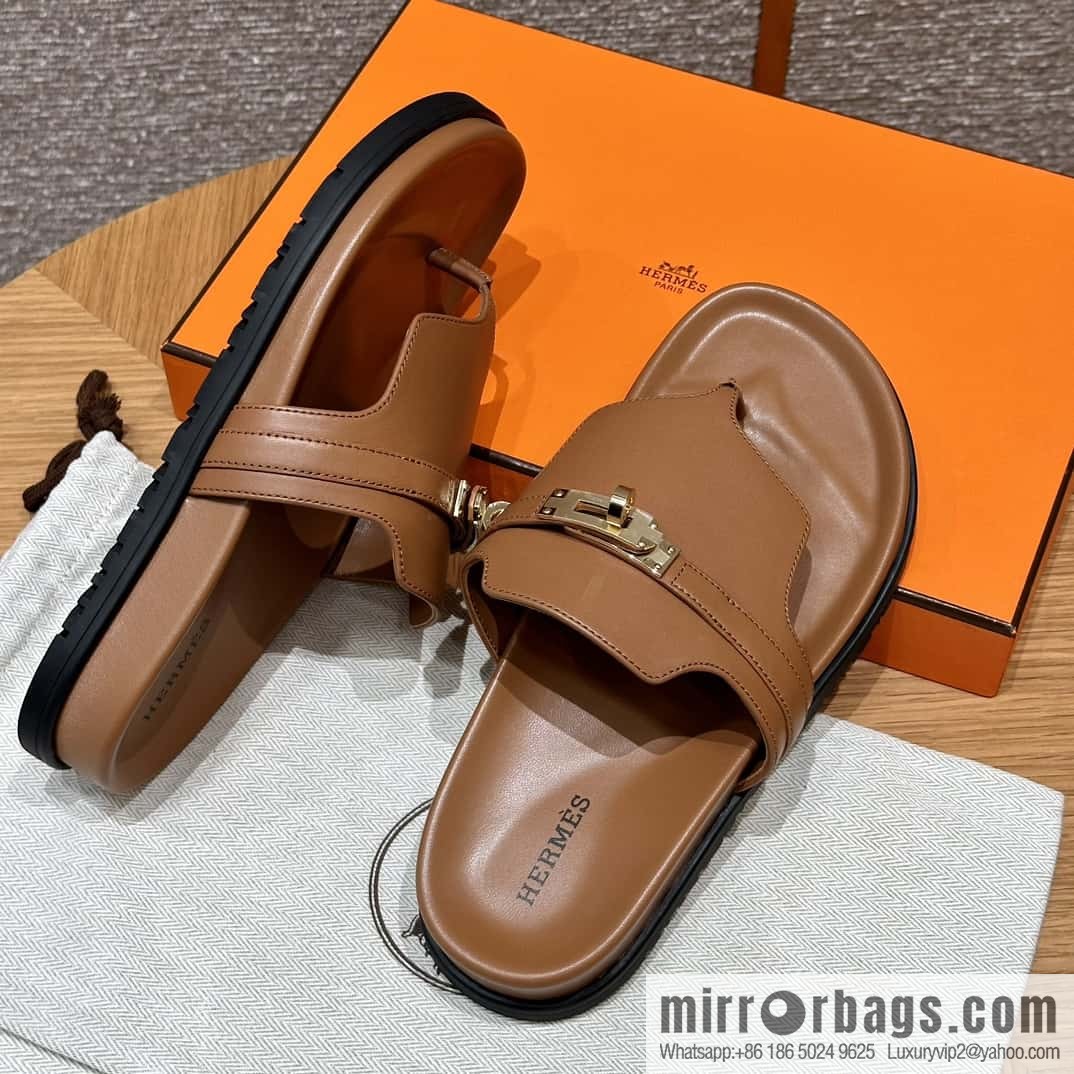 Hermès 258 Empire Leg, Plain Weave/swift Gold Brown/37/Gold