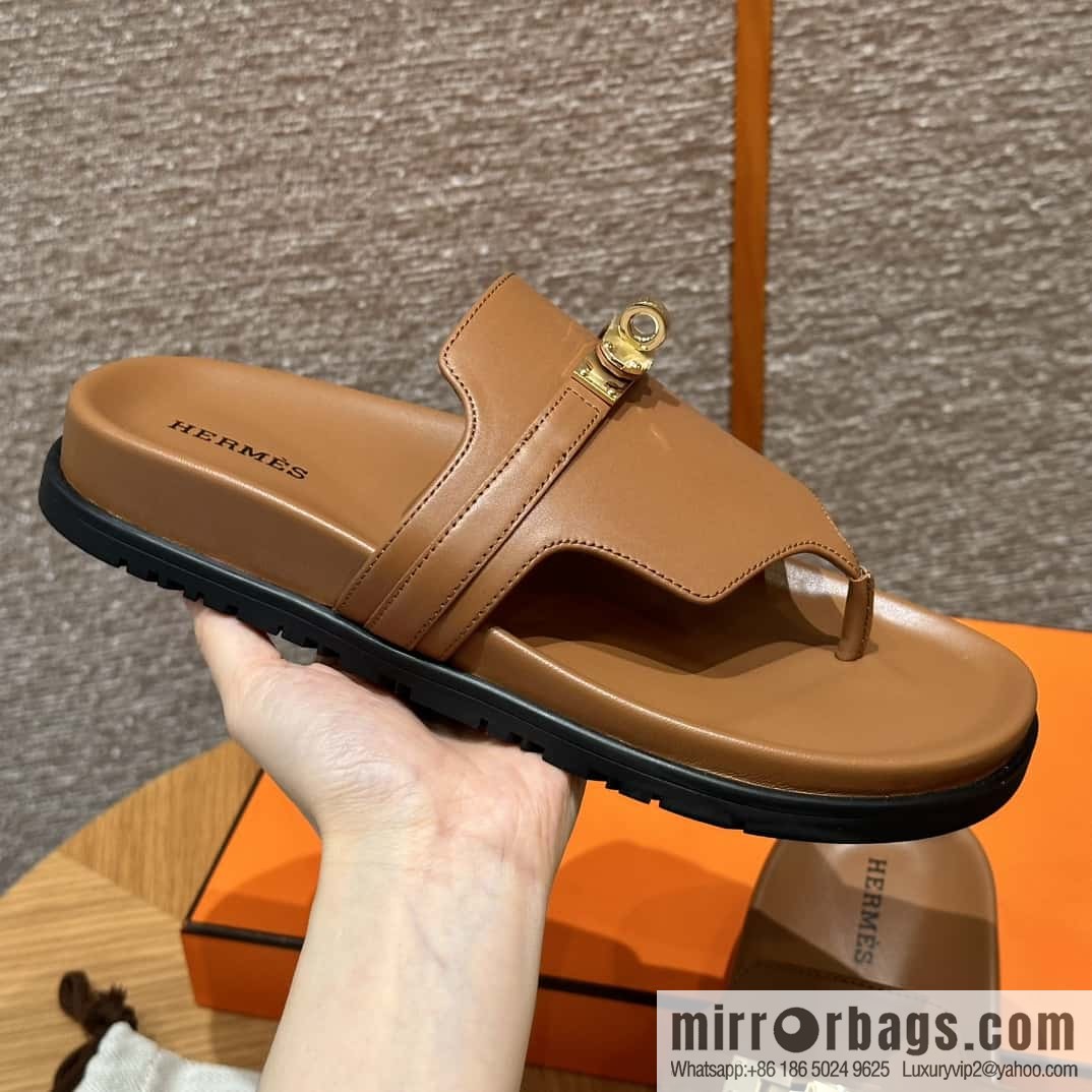 Hermès 258 Empire Leg, Plain Weave/swift Gold Brown/37/Gold