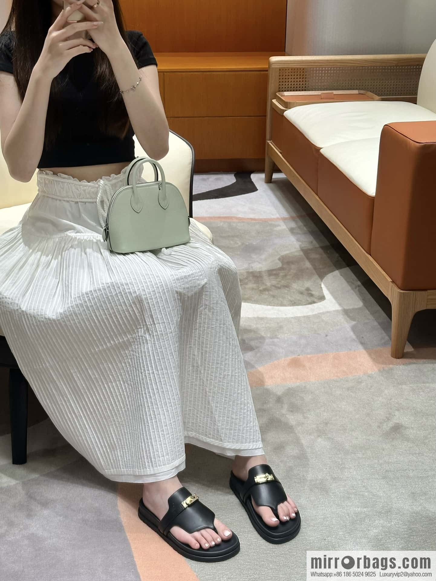 Hermès 258 Empire, plain weave/swift black/89/Black