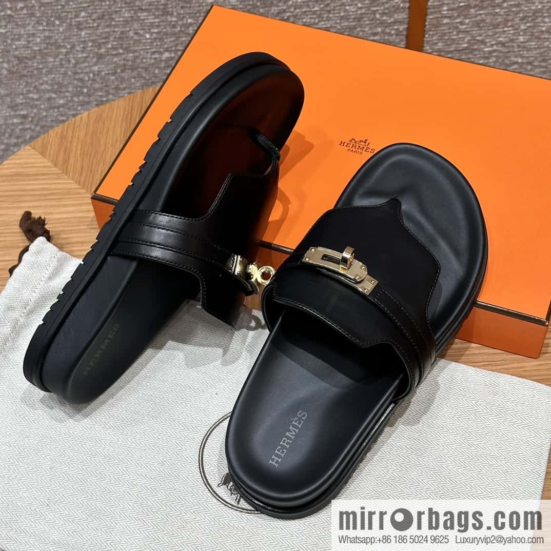 Hermès 258 Empire, plain weave/swift black/89/Black