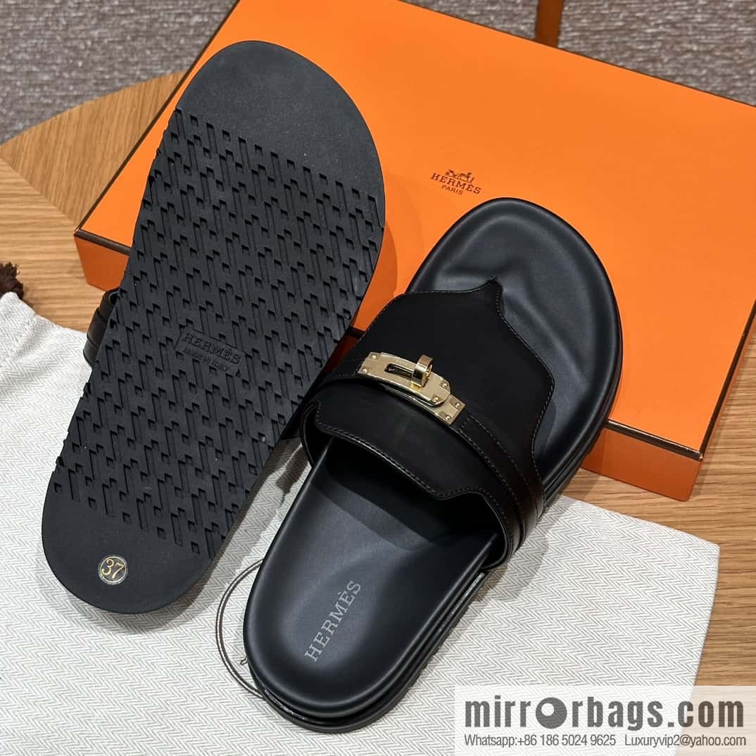 Hermès 258 Empire, plain weave/swift black/89/Black