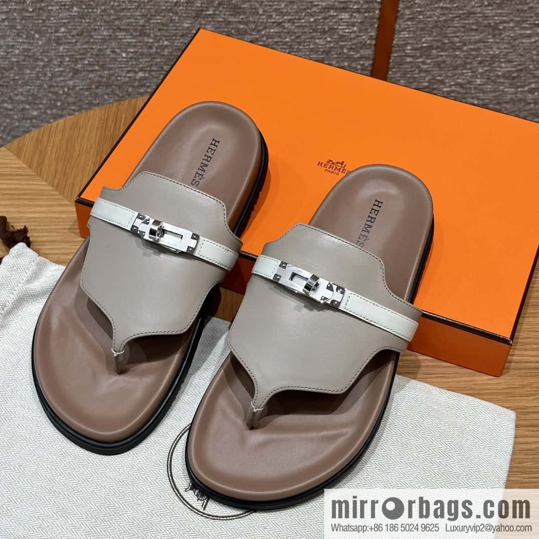 Hermès 258 Empire, plain weave/swift gray-yellow beige/Grayish-yellow beige