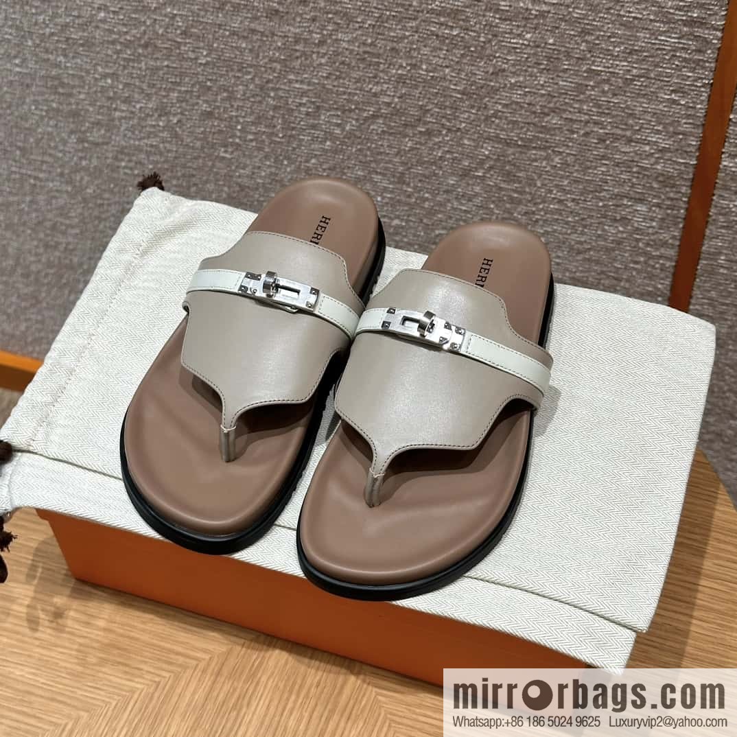 Hermès 258 Empire, plain weave/swift gray-yellow beige/Grayish-yellow beige