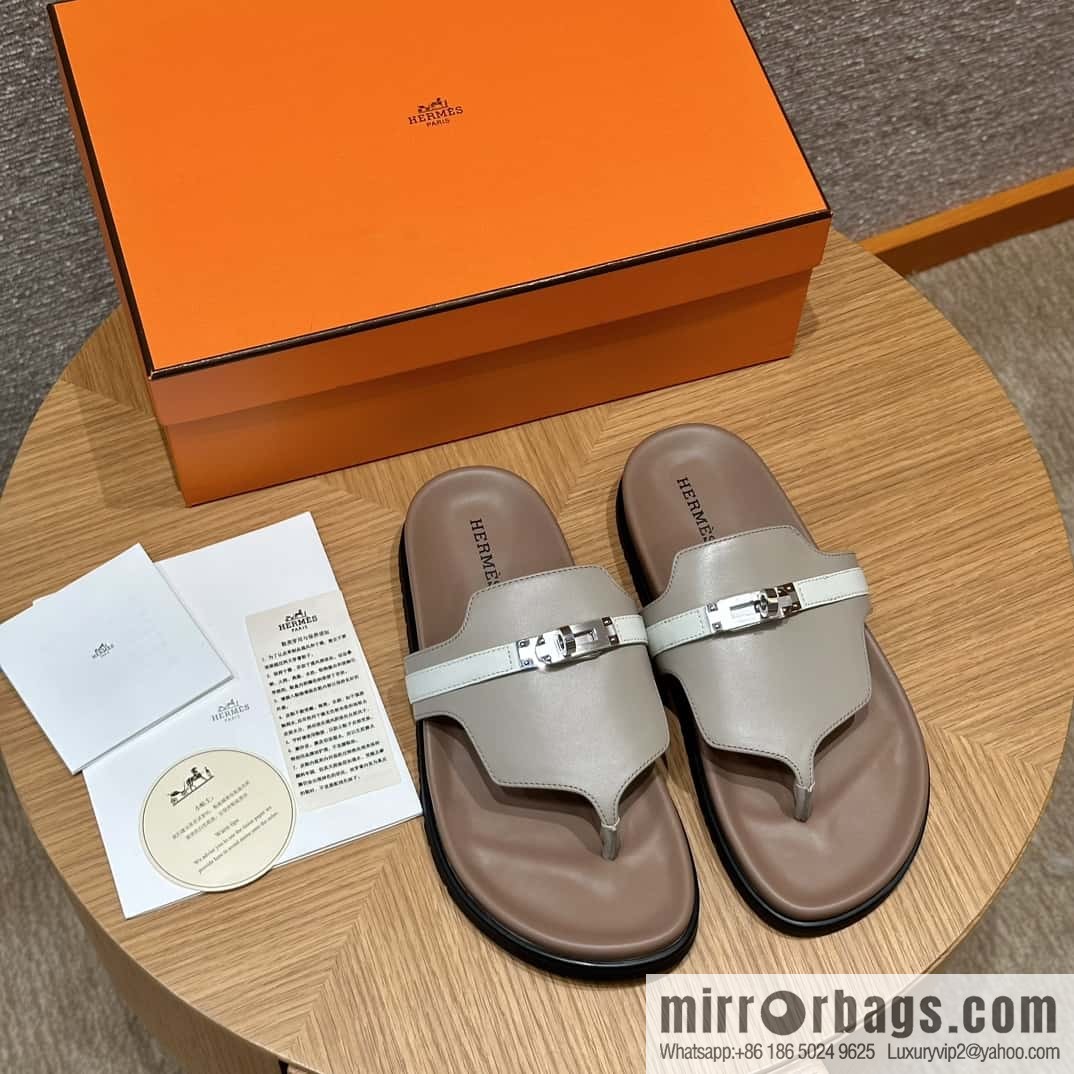 Hermès 258 Empire, plain weave/swift gray-yellow beige/Grayish-yellow beige