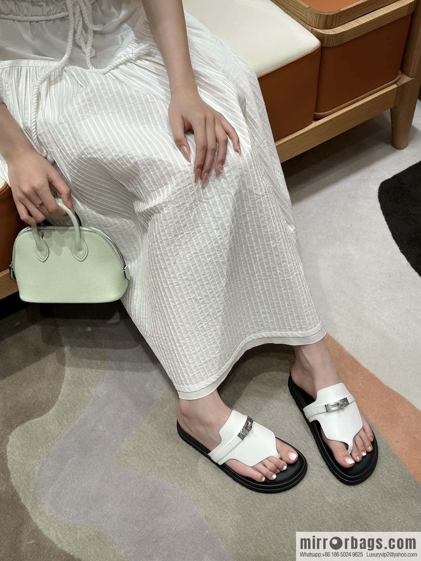 Hermès 258 Empire, plain weave/swift pure white/01/Blanc