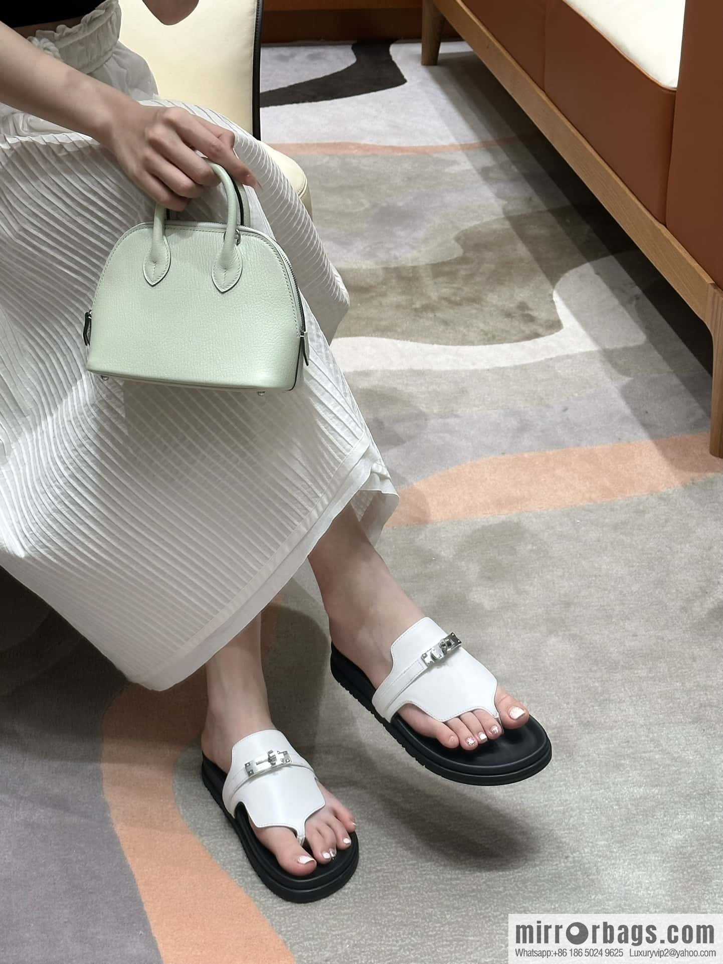 Hermès 258 Empire, plain weave/swift pure white/01/Blanc