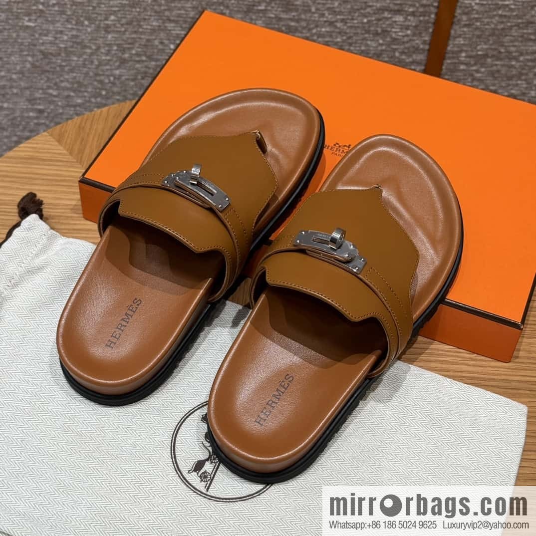 Hermès 258 Empire, plain weave/swift brown/brown