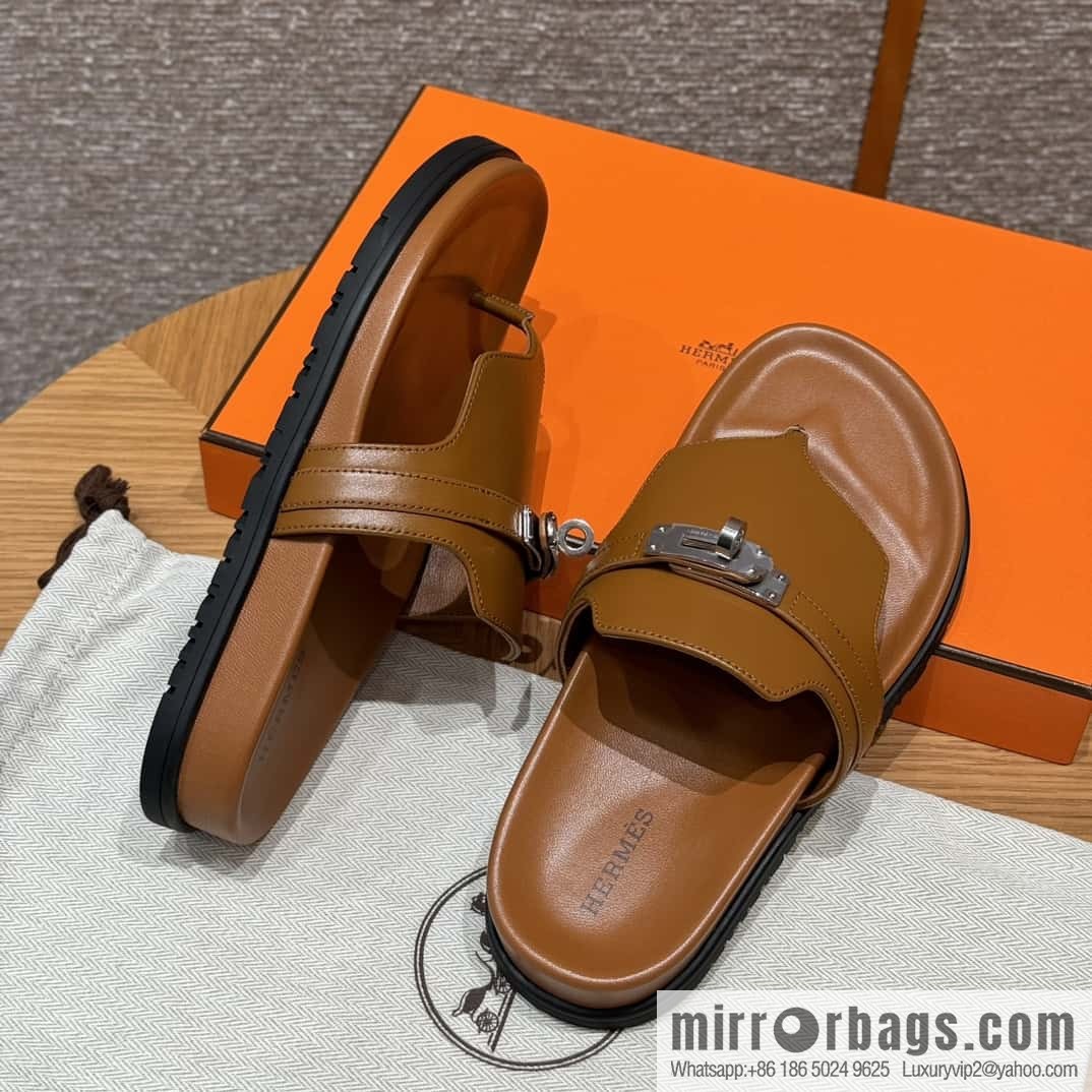 Hermès 258 Empire, plain weave/swift brown/brown