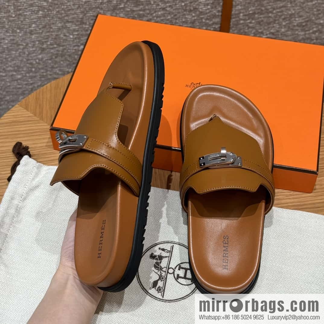 Hermès 258 Empire, plain weave/swift brown/brown