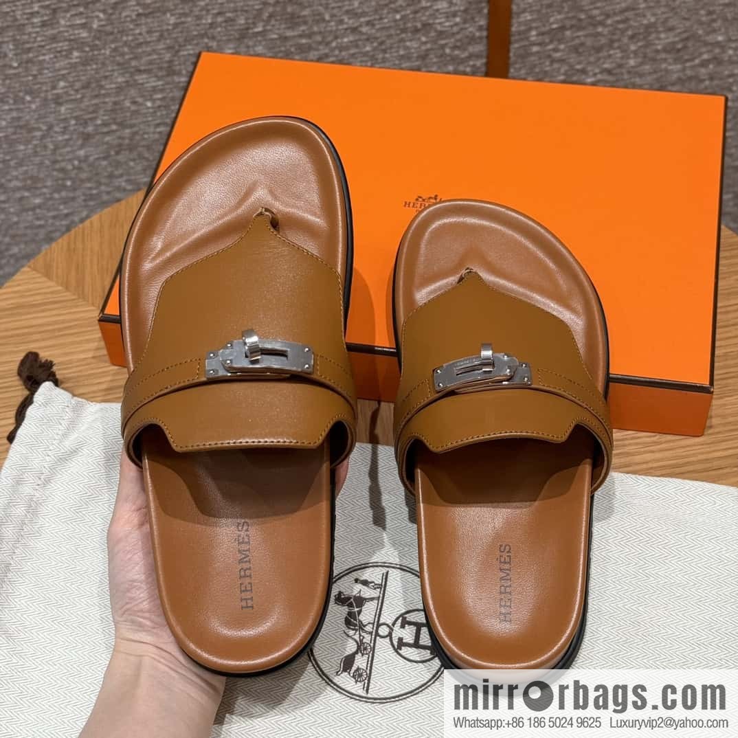 Hermès 258 Empire, plain weave/swift brown/brown