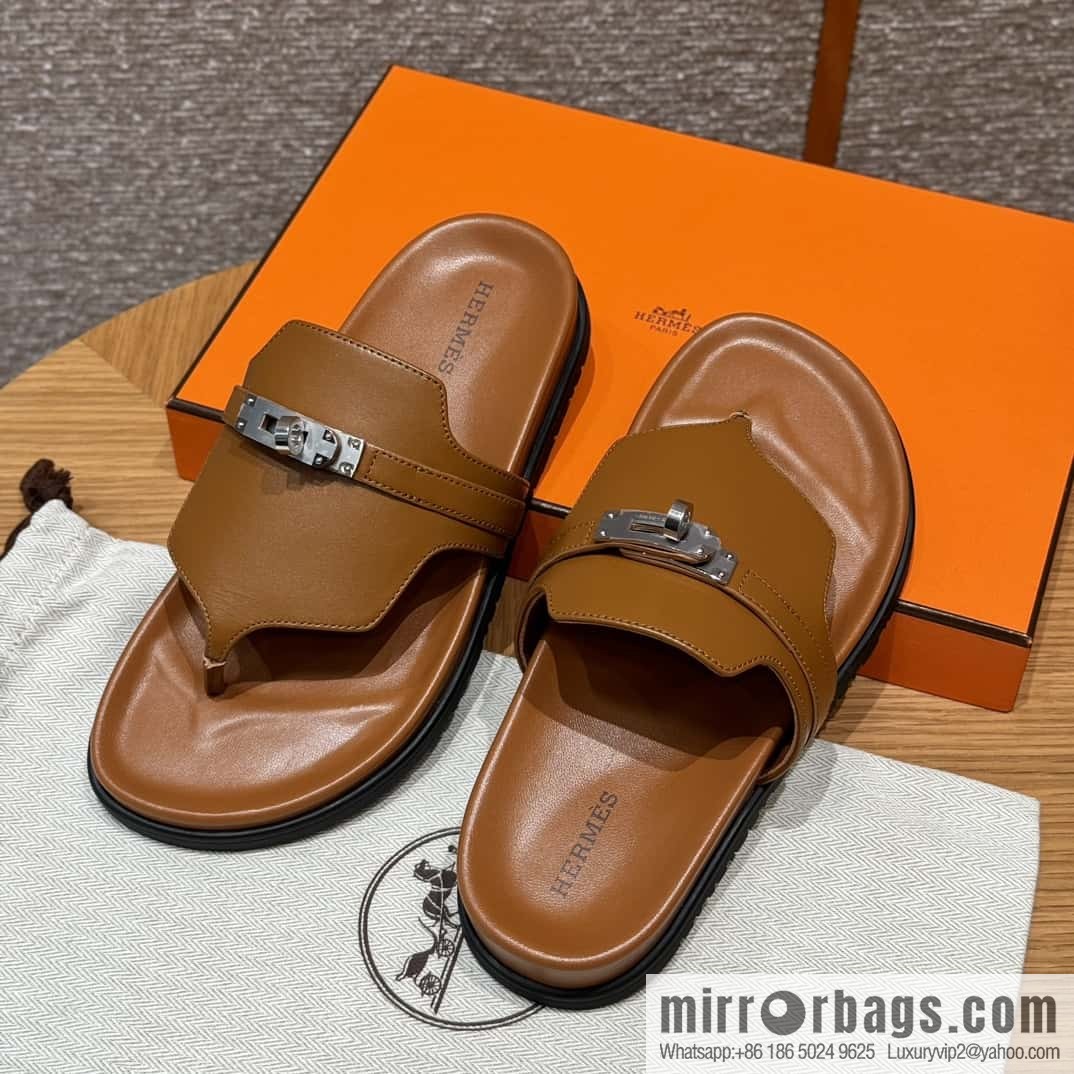 Hermès 258 Empire, plain weave/swift brown/brown