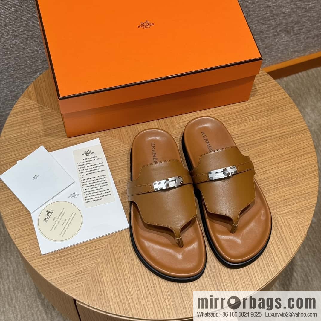 Hermès 258 Empire, plain weave/swift brown/brown