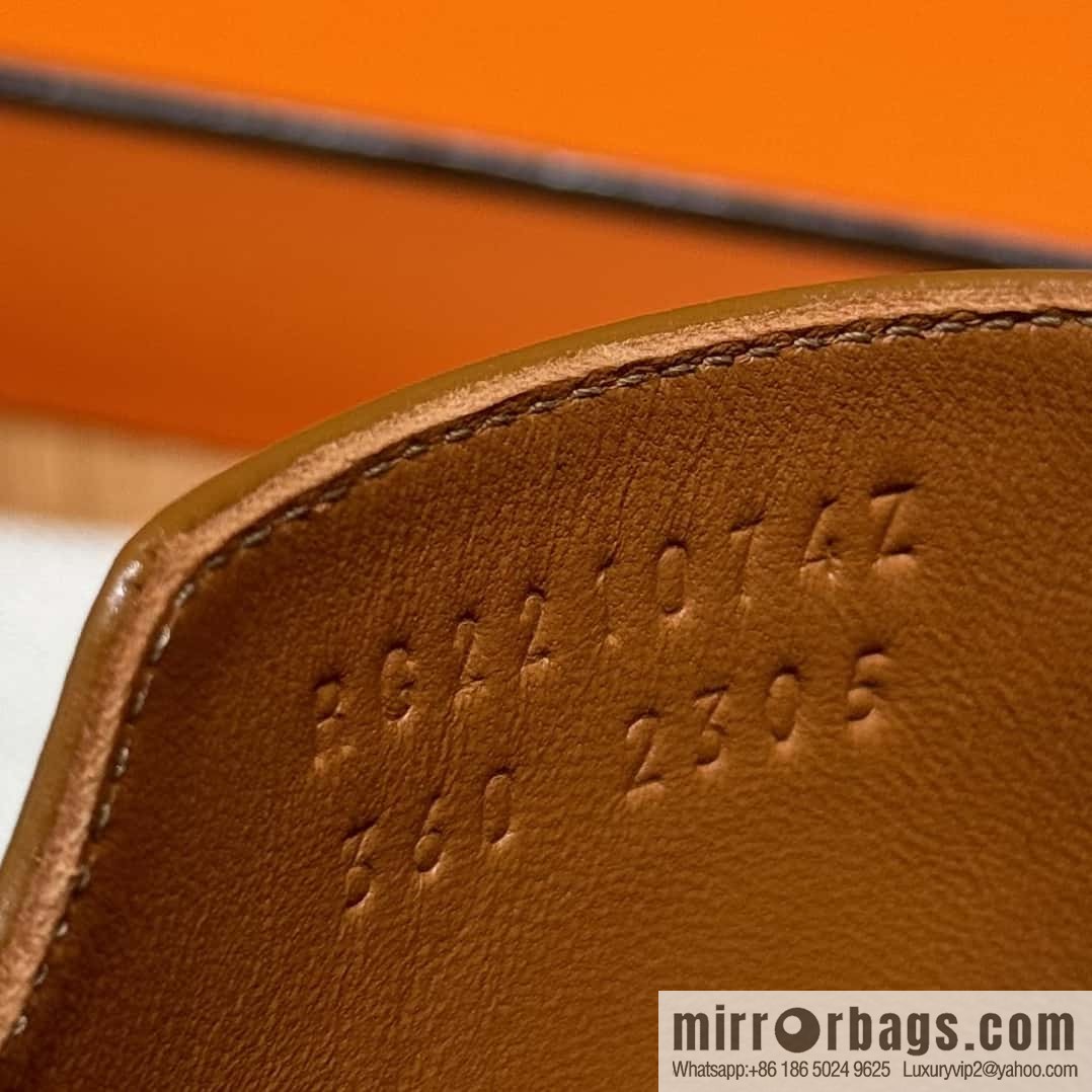 Hermès 258 Empire, plain weave/swift brown/brown