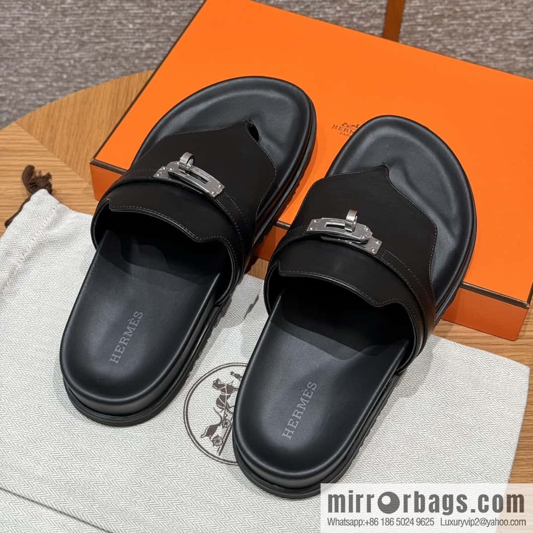 Hermès 258 Empire, plain weave/swift black/89/Black