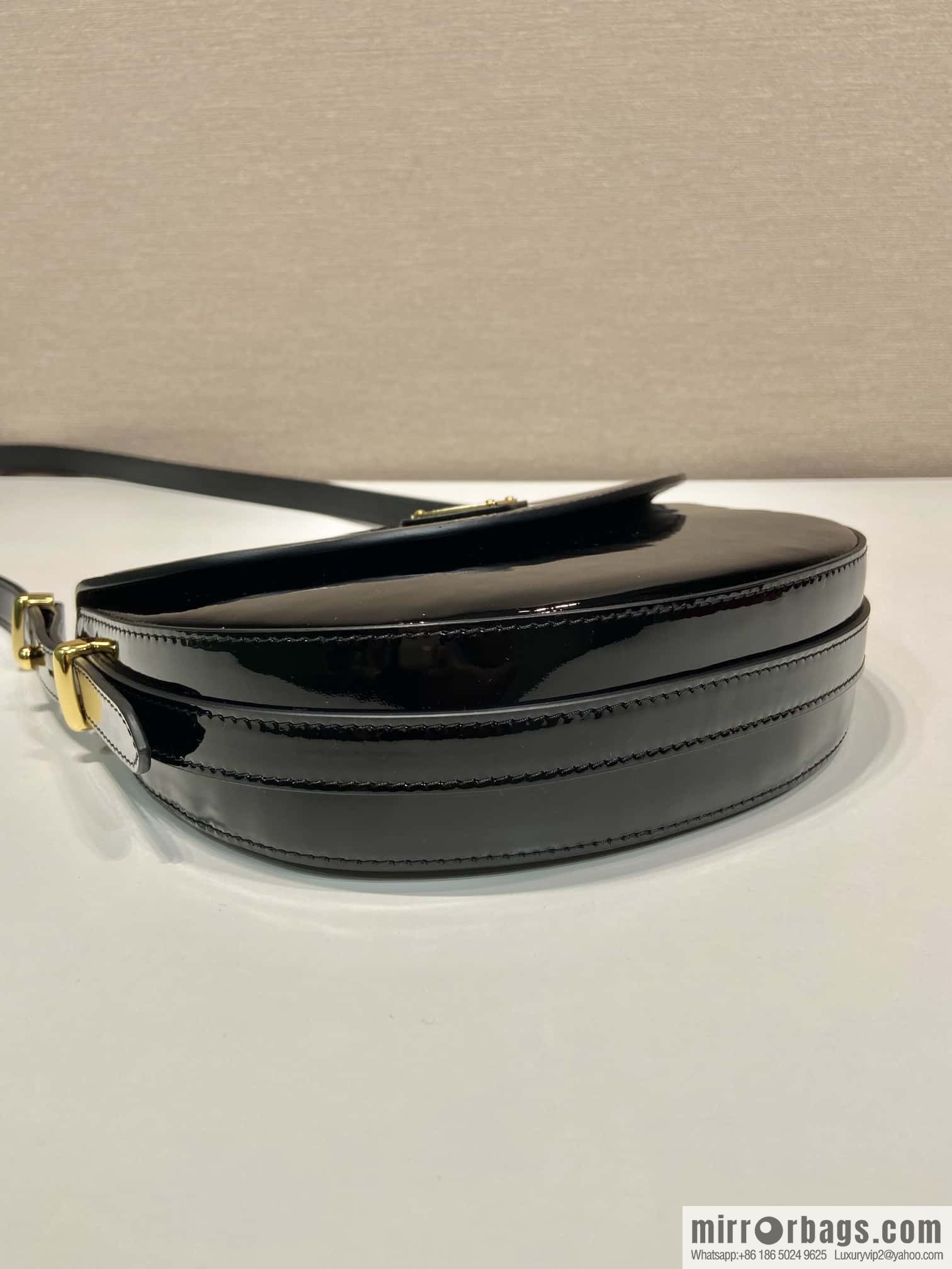 PRADA 🎉 new saddle bag 🎉 1BA349 patent leather 🎉🎉 black