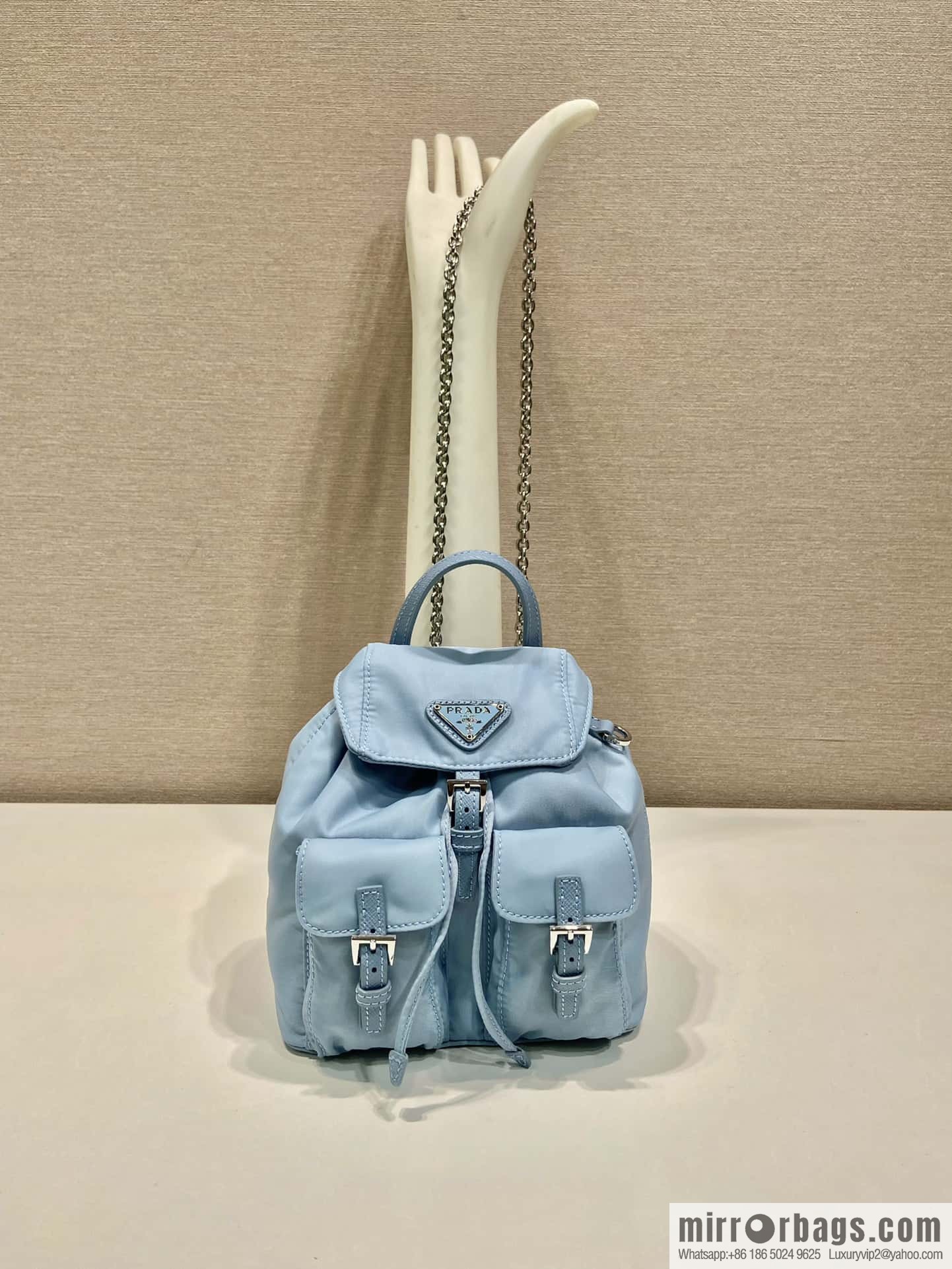 PRADA 🎉 mini backpack 🎉 1BH029 upgrade 🎉🎉 light blue