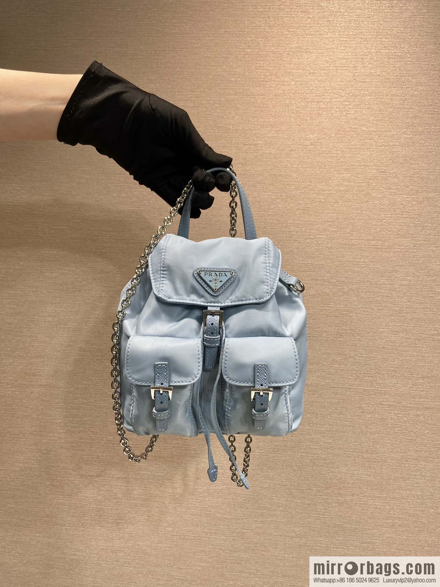 PRADA 🎉 mini backpack 🎉 1BH029 upgrade 🎉🎉 light blue