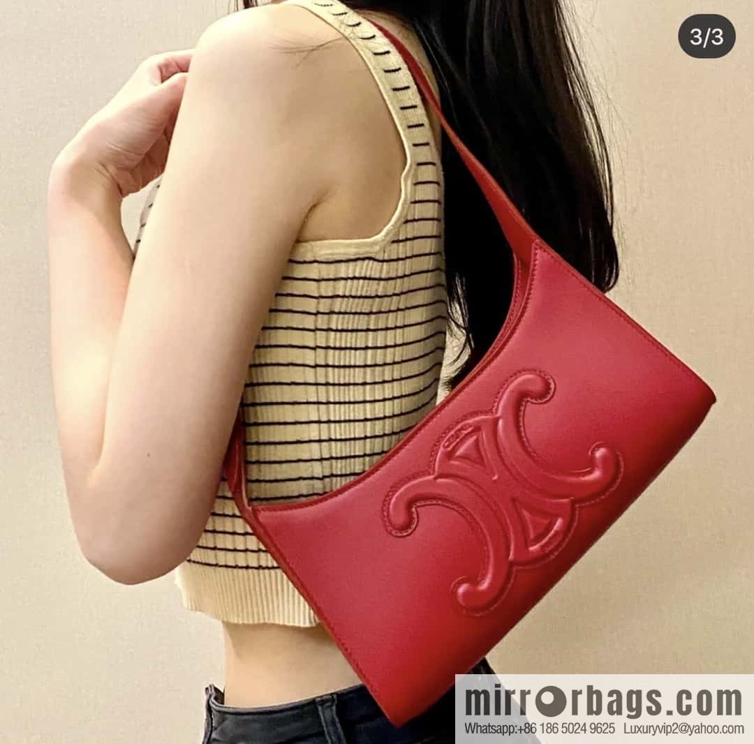 CELINE's new armpit bag series TRIOMPHE handbag 198153 red