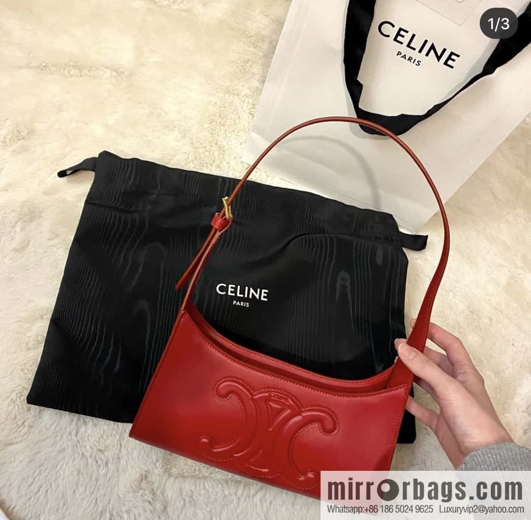 CELINE's new armpit bag series TRIOMPHE handbag 198153 red