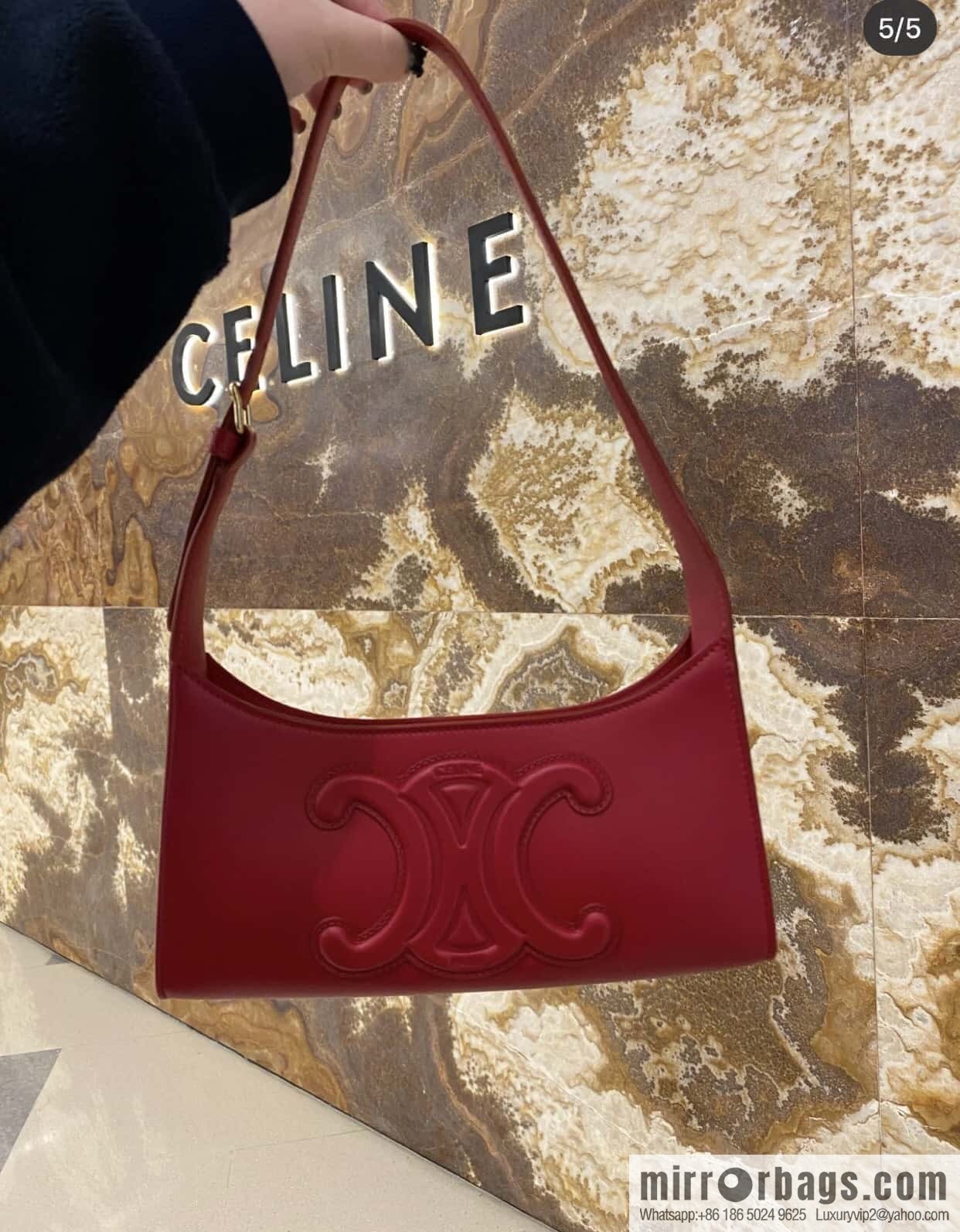 CELINE's new armpit bag series TRIOMPHE handbag 198153 red