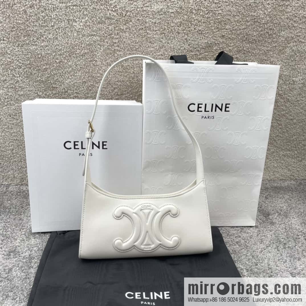 CELINE's new armpit bag collection TRIOMPHE handbag 198153 white