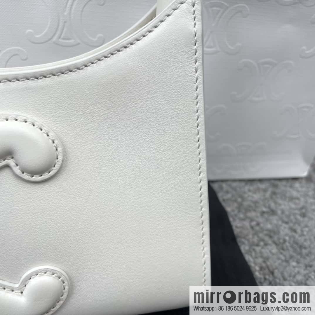 CELINE's new armpit bag collection TRIOMPHE handbag 198153 white