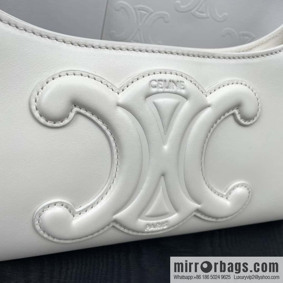 CELINE's new armpit bag collection TRIOMPHE handbag 198153 white